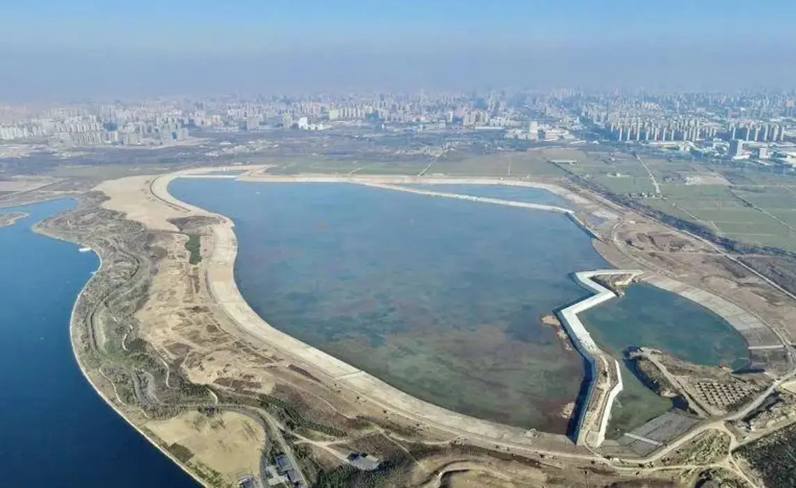 斗门水库南池大坝日前实现合围主体工程基本完工