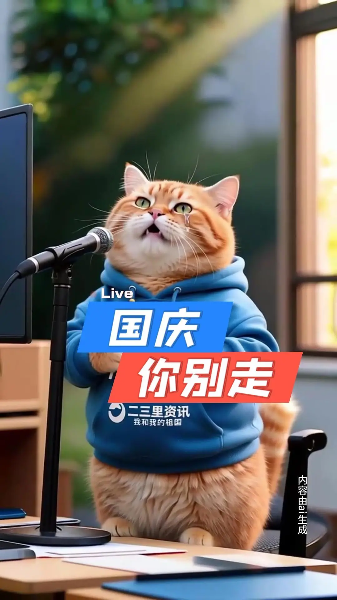 国庆收假了，胖橘猫还没玩够，深情献上《国庆你别走》