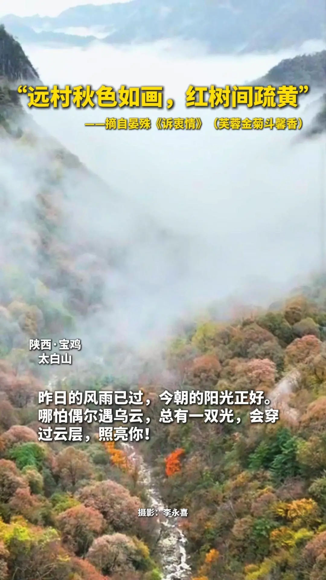 飞阅陕西|“远村秋色如画，红树间疏黄”