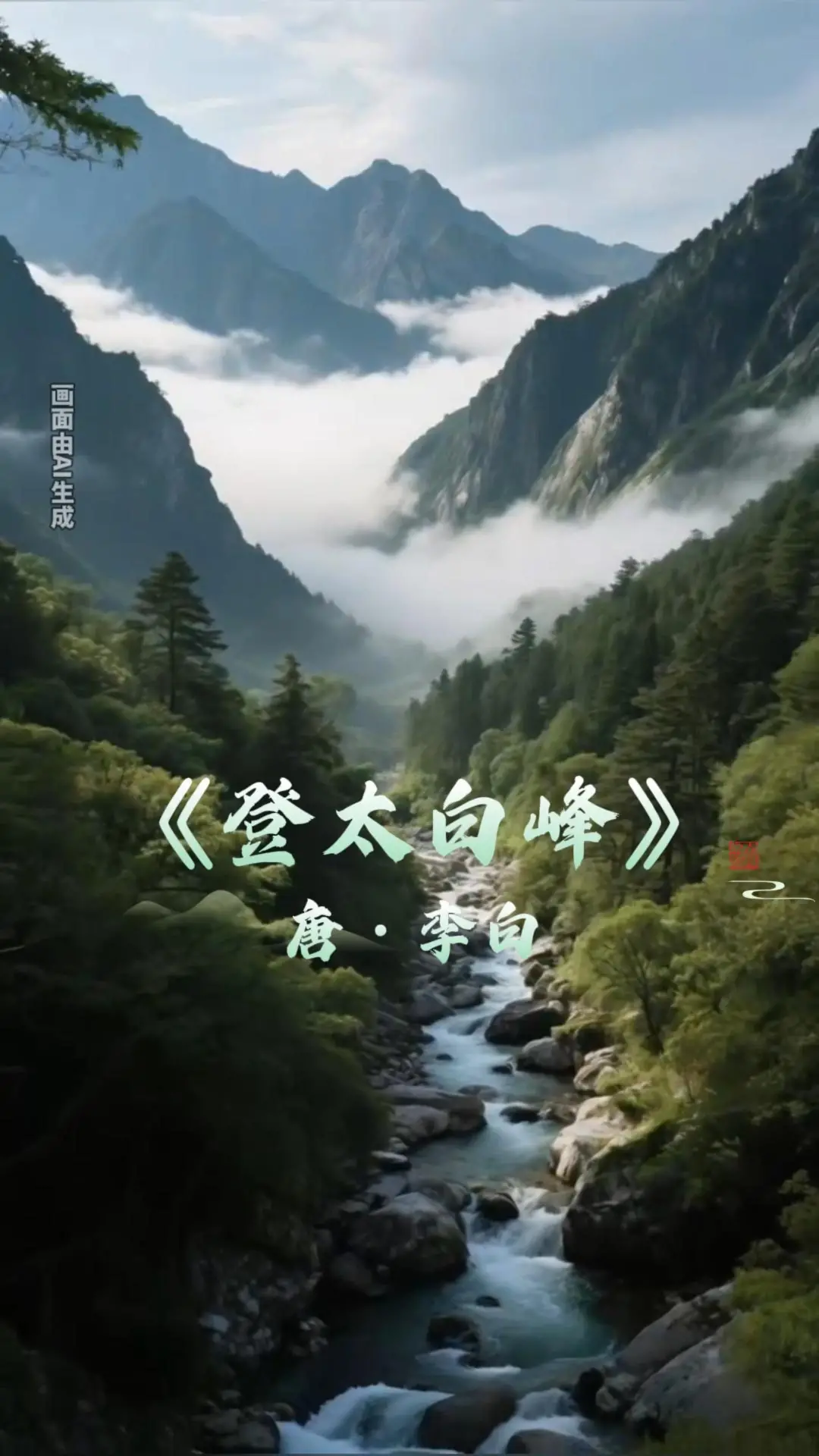 飞阅陕西|用AI打开李白《登太白峰》