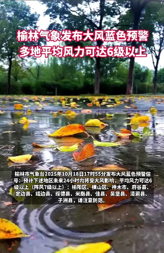 榆林气象发布大风蓝色预警，多地平均风力可达6级以上