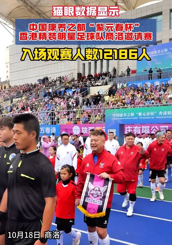 猫眼数据显示香港精装明星足球队商洛邀请赛，创商洛体育赛事票房新高